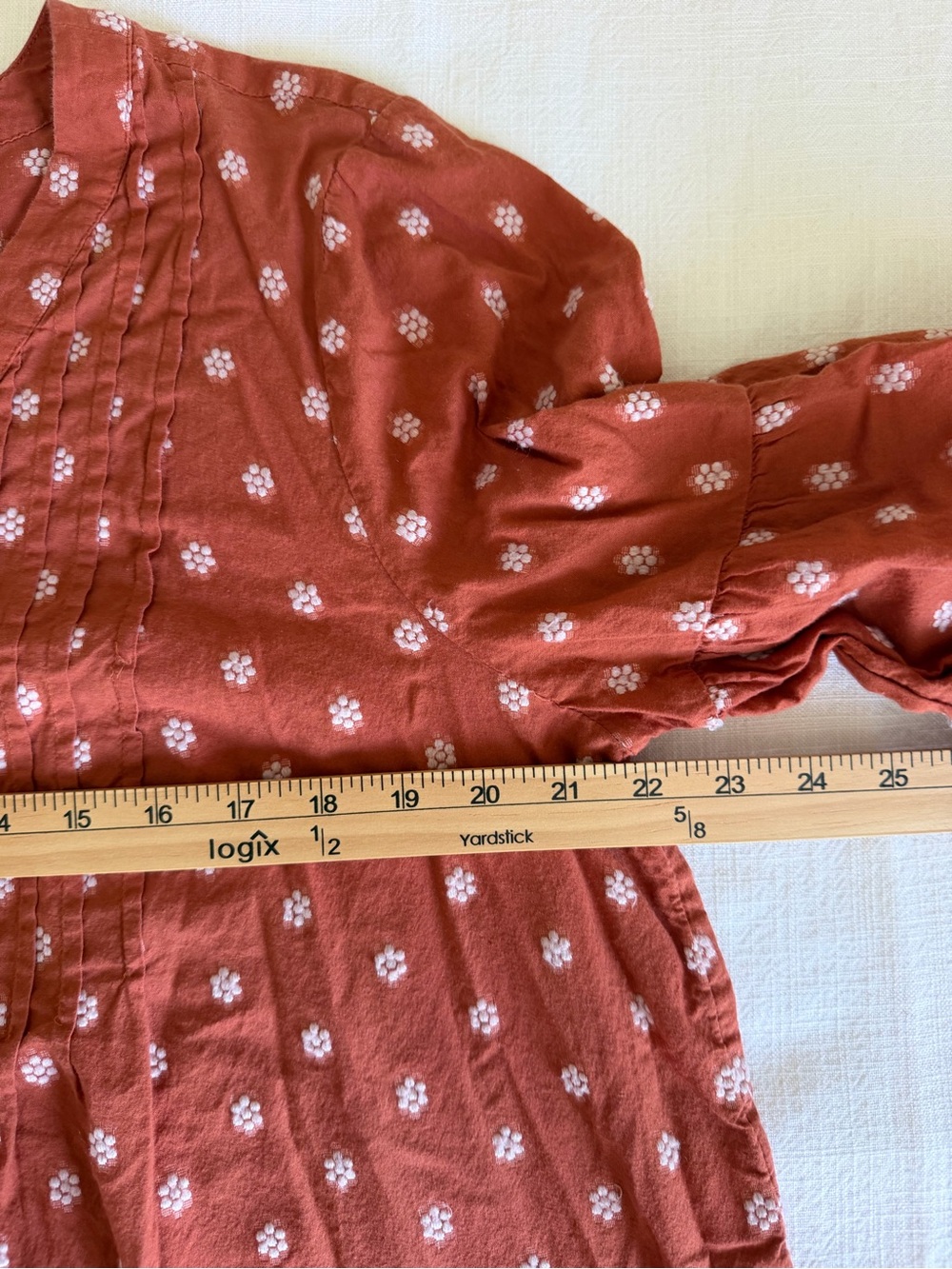 J. Jill Rust Dot Pintuck Button-Front Blouse - Picture 9 of 10